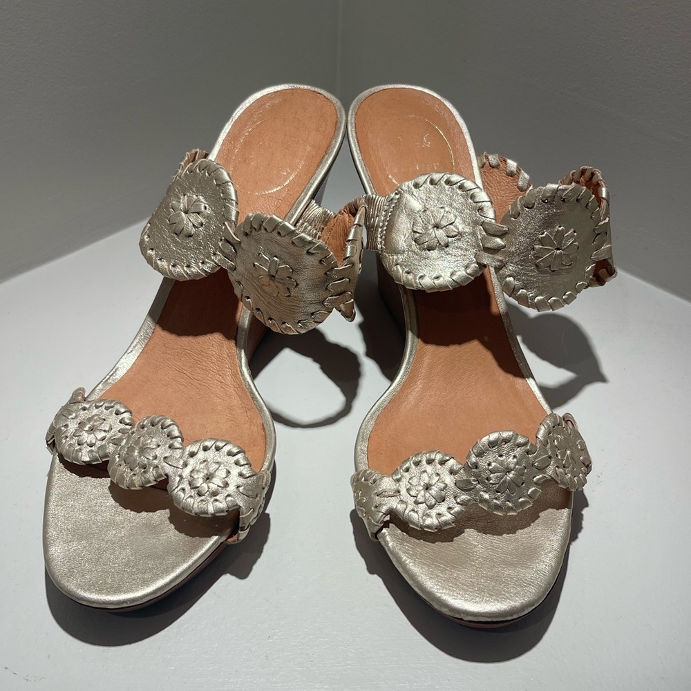 Jack Rogers Gold Wedges